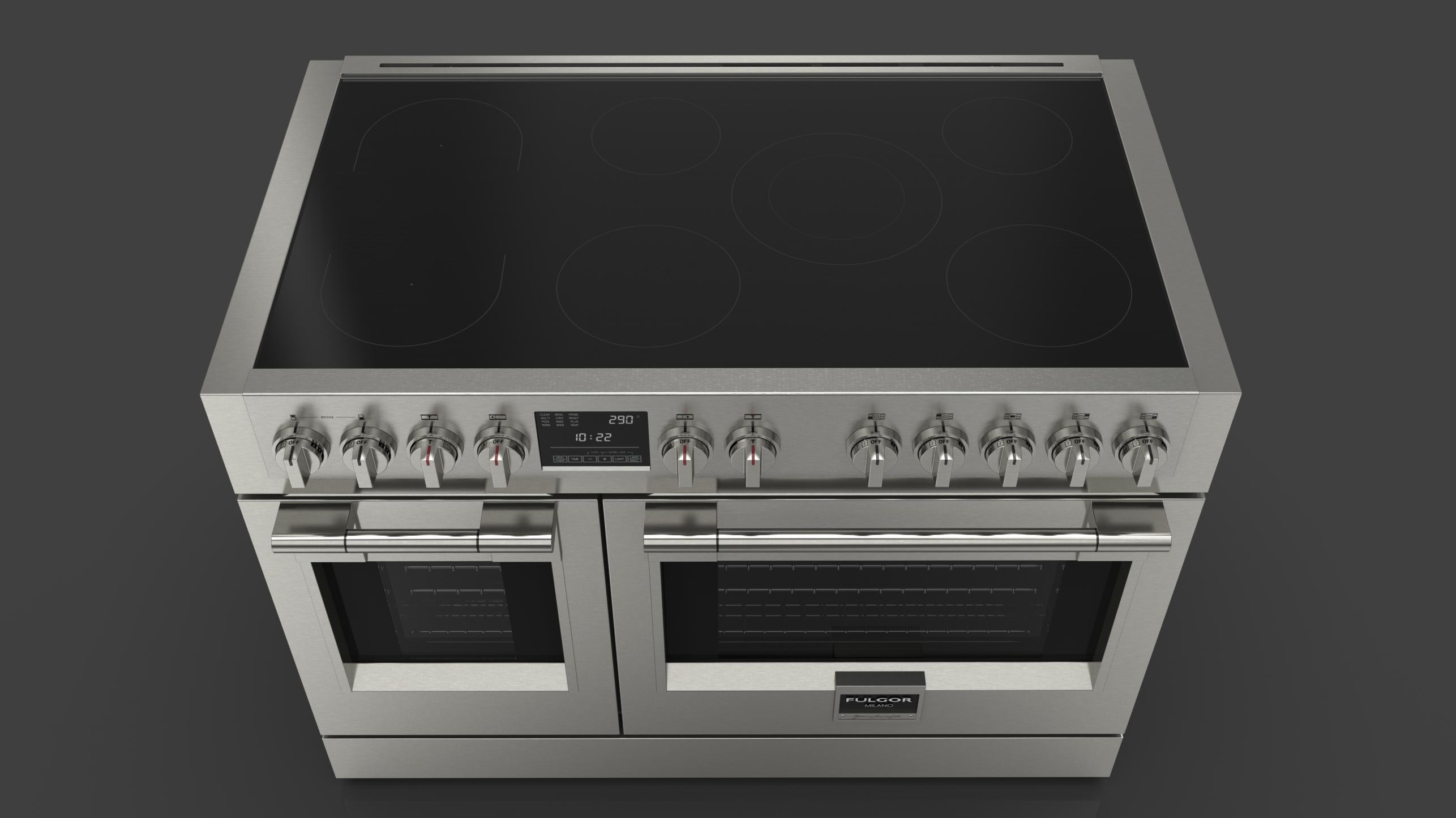 SOFIA 48” PRO INDUCTION RANGE ALL GLASS Fulgor Milano